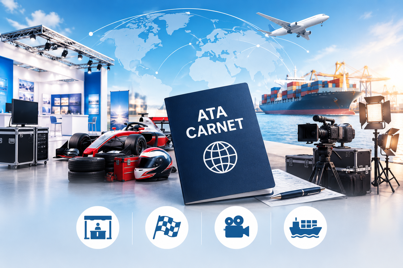 ATA Carnet Ship Exhibition Goods, Racing Equipment And Film Gear Internationally Without Import Duti